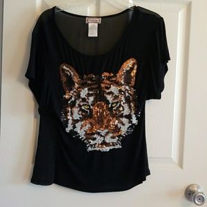 Sequin tiger shirt